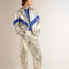 Pantaloni cargo pentru bărbați din țesătură tehnică argintie Pantaloni cargo pentru bărbați din țesătură tehnică argintie