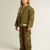 Pantaloni cargo pentru copii în verde militar