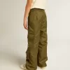Pantaloni cargo pentru copii în verde militar