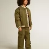 Pantaloni cargo pentru copii în verde militar