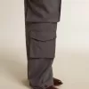 Pantaloni cargo pentru femei din lână albastru deschis Pantaloni cargo pentru femei din lână albastru deschis