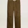 Pantaloni cargo verde măslin Pantaloni cargo verde măslin
