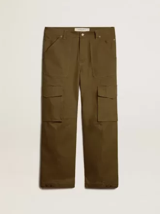 Pantaloni cargo verde măslin