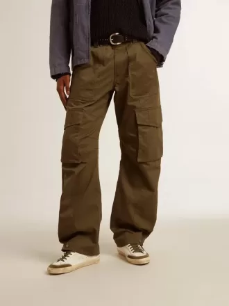 Pantaloni cargo verde măslin
