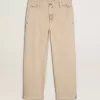 Pantaloni chino bej pentru bărbați, cu finisaj uzat Pantaloni chino bej pentru bărbați, cu finisaj uzat