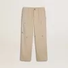 Pantaloni chino bej pentru copii, cu pete multicolore