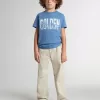 Pantaloni chino bej pentru copii, cu pete multicolore