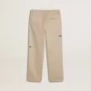 Pantaloni chino bej pentru copii, cu pete multicolore