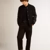 Pantaloni chino din bumbac negru pentru bărbați Pantaloni chino din bumbac negru pentru bărbați