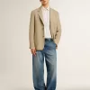 Pantaloni chino din denim pentru bărbați, cu detalii uzate
