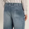 Pantaloni chino din denim pentru bărbați, cu detalii uzate