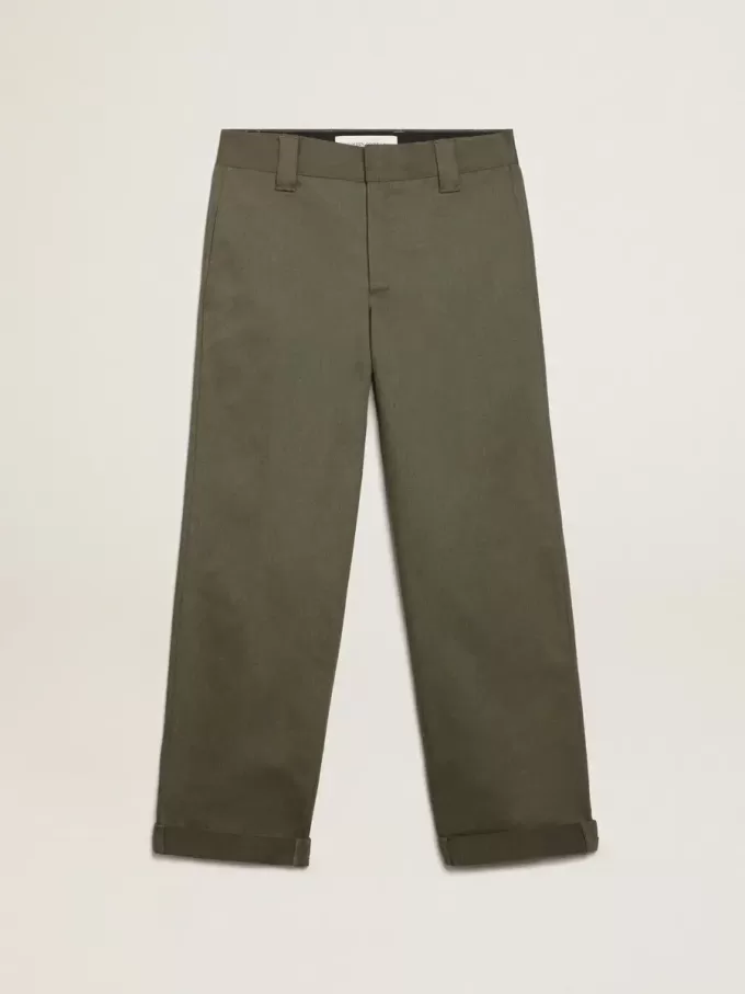 Pantaloni chino Golden Collection verde militar