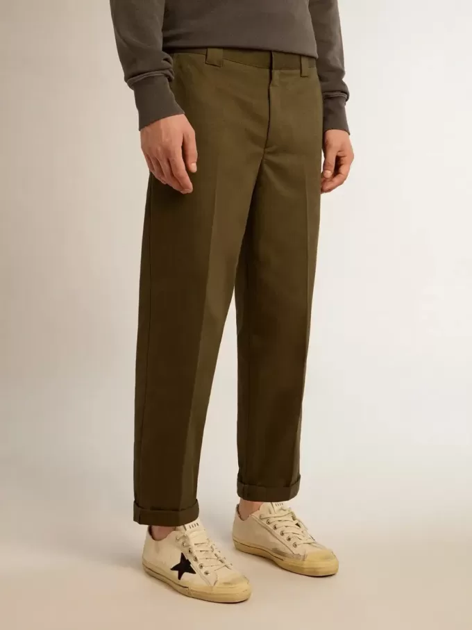 Pantaloni chino Golden Collection verde militar