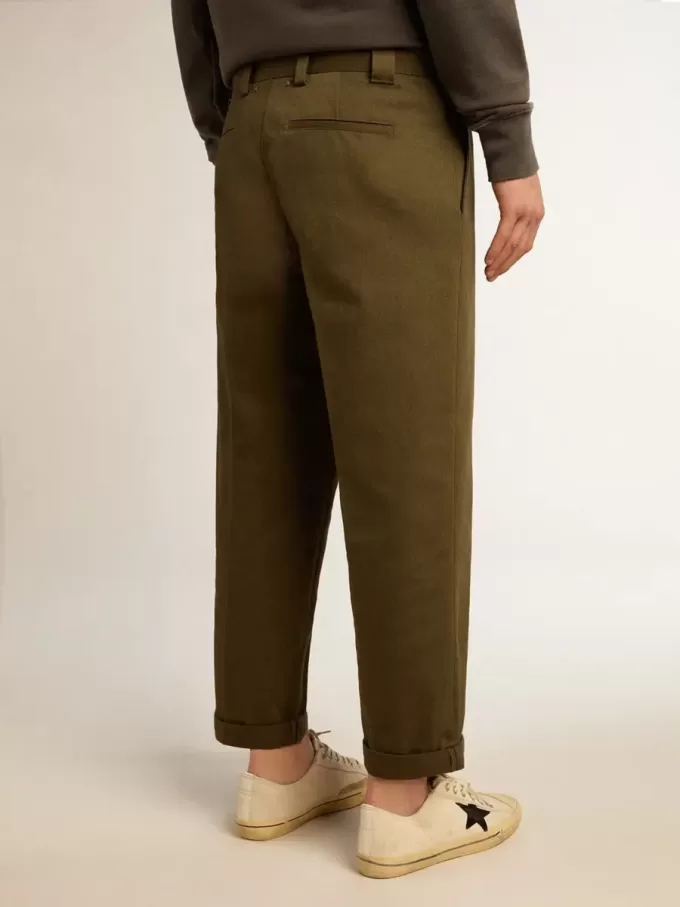 Pantaloni chino Golden Collection verde militar