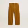 Pantaloni chino pentru băieți, de culoare tutun, cu broderie Pantaloni chino pentru băieți, de culoare tutun, cu broderie