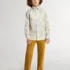 Pantaloni chino pentru băieți, de culoare tutun, cu broderie Pantaloni chino pentru băieți, de culoare tutun, cu broderie