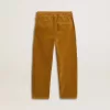 Pantaloni chino pentru băieți, de culoare tutun, cu broderie Pantaloni chino pentru băieți, de culoare tutun, cu broderie