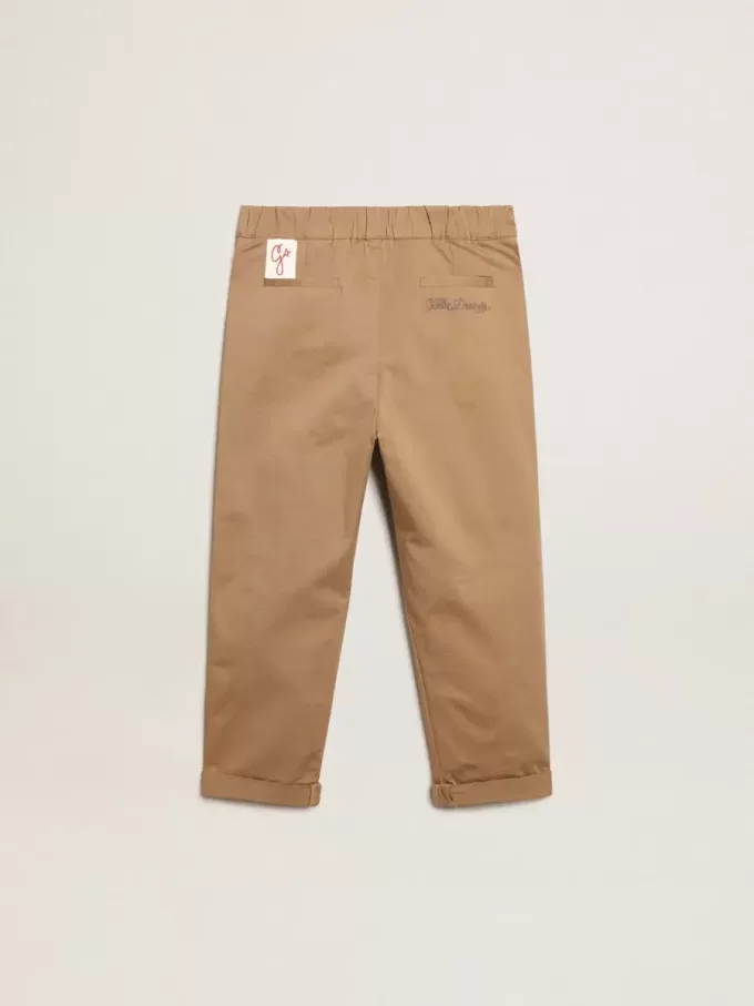 Pantaloni chino pentru băieți din bumbac caramel Pantaloni chino pentru băieți din bumbac caramel