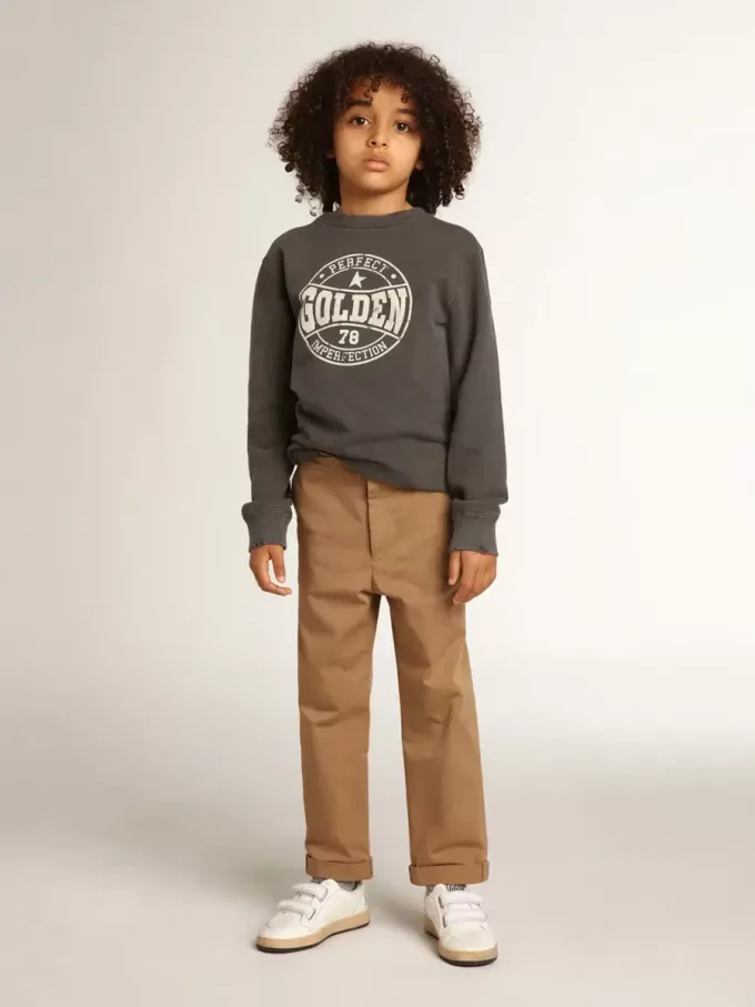 Pantaloni chino pentru băieți din bumbac caramel Pantaloni chino pentru băieți din bumbac caramel