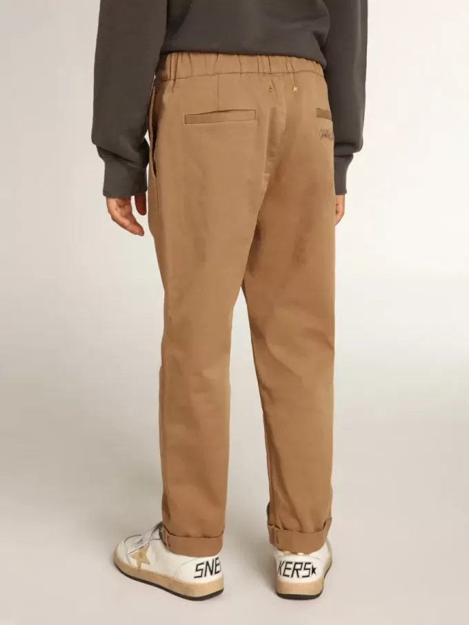 Pantaloni chino pentru băieți din bumbac caramel Pantaloni chino pentru băieți din bumbac caramel