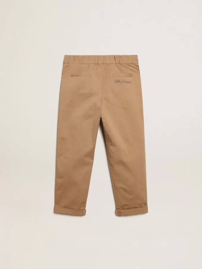 Pantaloni chino pentru băieți din bumbac caramel Pantaloni chino pentru băieți din bumbac caramel