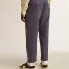 Pantaloni chino pentru bărbați, de culoare albastră, cu efect uzat Pantaloni chino pentru bărbați, de culoare albastră, cu efect uzat
