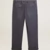 Pantaloni chino pentru bărbați, de culoare albastră, cu efect uzat Pantaloni chino pentru bărbați, de culoare albastră, cu efect uzat