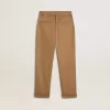 Pantaloni chino pentru copii din bumbac de culoare tutun Pantaloni chino pentru copii din bumbac de culoare tutun