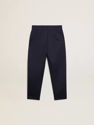 Pantaloni de jogging albastru închis cu dungă albă și stele contrastante