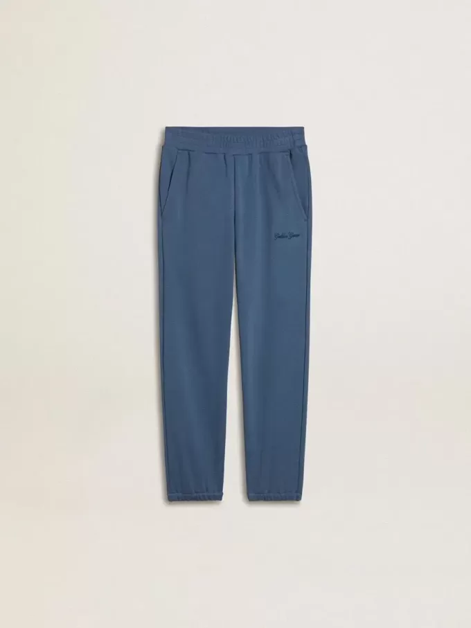 Pantaloni de jogging albastru pentru copii, cu broderie