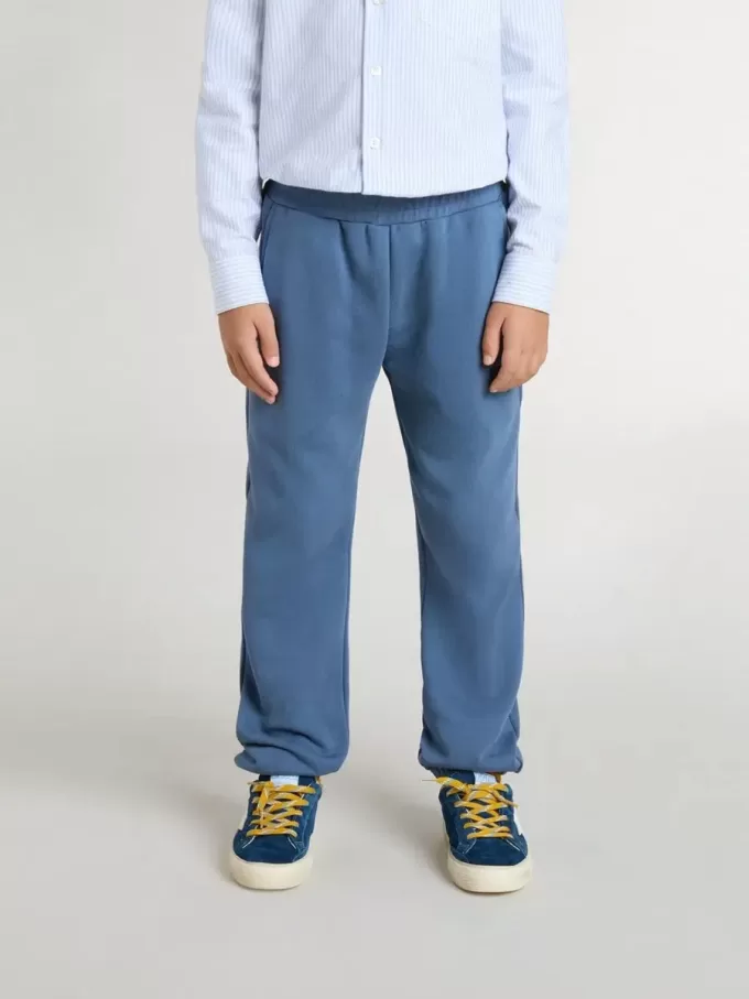 Pantaloni de jogging albastru pentru copii, cu broderie
