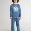 Pantaloni de jogging albastru pentru copii, cu broderie