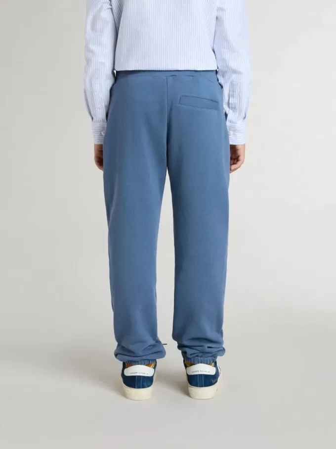 Pantaloni de jogging albastru pentru copii, cu broderie