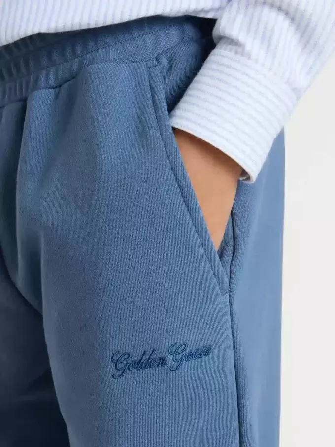 Pantaloni de jogging albastru pentru copii, cu broderie