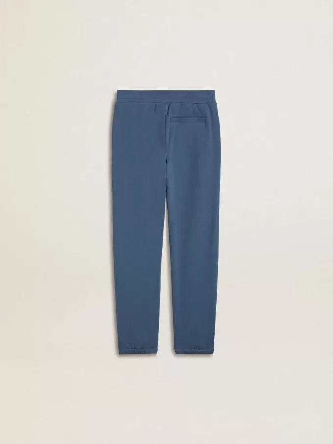 Pantaloni de jogging albastru pentru copii, cu broderie