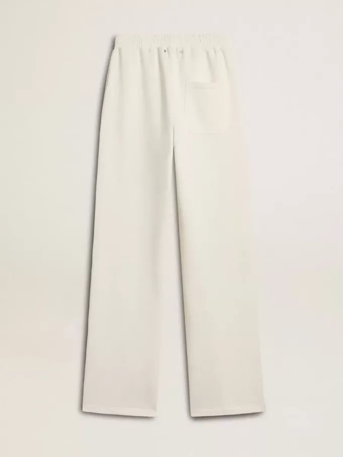 Pantaloni de jogging din bumbac alb pentru femei Pantaloni de jogging din bumbac alb pentru femei