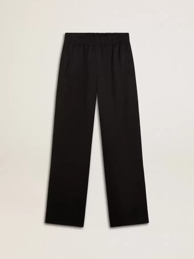 Pantaloni de jogging din lână ușoară, negri, pentru femei Pantaloni de jogging din lână ușoară, negri, pentru femei