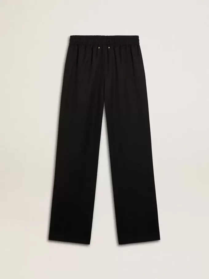 Pantaloni de jogging din lână ușoară, negri, pentru femei Pantaloni de jogging din lână ușoară, negri, pentru femei