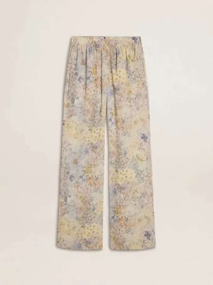 Pantaloni de jogging multicolori pentru femei, cu imprimeu floral Pantaloni de jogging multicolori pentru femei, cu imprimeu floral