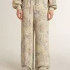 Pantaloni de jogging multicolori pentru femei, cu imprimeu floral Pantaloni de jogging multicolori pentru femei, cu imprimeu floral