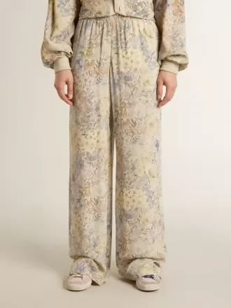 Pantaloni de jogging multicolori pentru femei, cu imprimeu floral