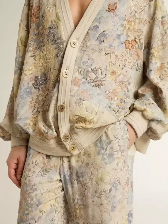 Pantaloni de jogging multicolori pentru femei, cu imprimeu floral Pantaloni de jogging multicolori pentru femei, cu imprimeu floral