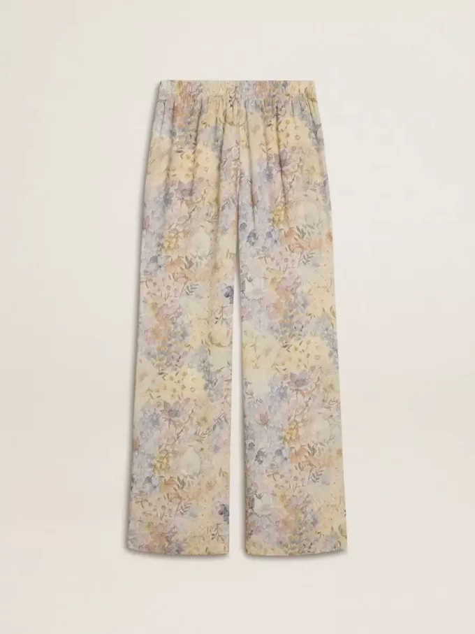 Pantaloni de jogging multicolori pentru femei, cu imprimeu floral Pantaloni de jogging multicolori pentru femei, cu imprimeu floral
