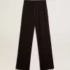 Pantaloni de jogging negri din viscoză pentru femei Pantaloni de jogging negri din viscoză pentru femei
