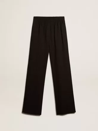 Pantaloni de jogging negri din viscoză pentru femei