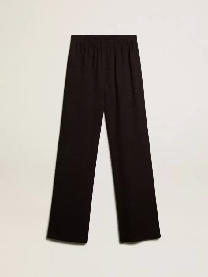 Pantaloni de jogging negri din viscoză pentru femei Pantaloni de jogging negri din viscoză pentru femei
