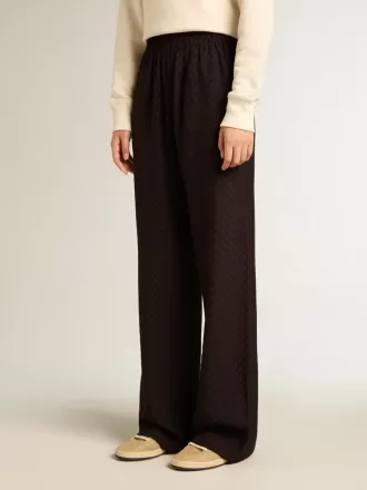 Pantaloni de jogging negri din viscoză pentru femei