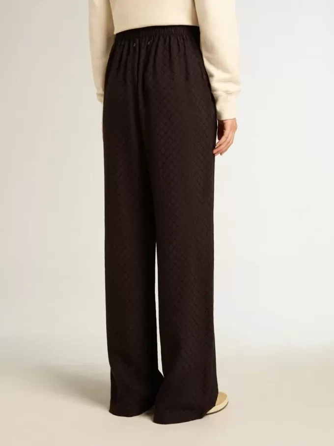 Pantaloni de jogging negri din viscoză pentru femei Pantaloni de jogging negri din viscoză pentru femei