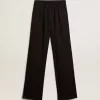 Pantaloni de jogging negri din viscoză pentru femei Pantaloni de jogging negri din viscoză pentru femei