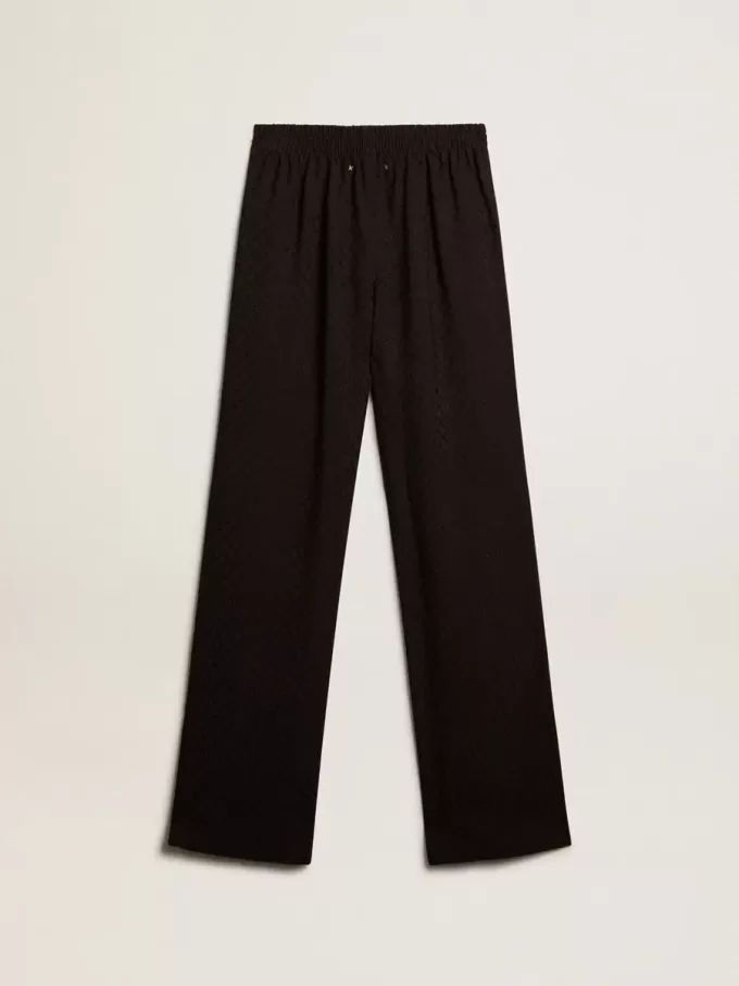 Pantaloni de jogging negri din viscoză pentru femei Pantaloni de jogging negri din viscoză pentru femei